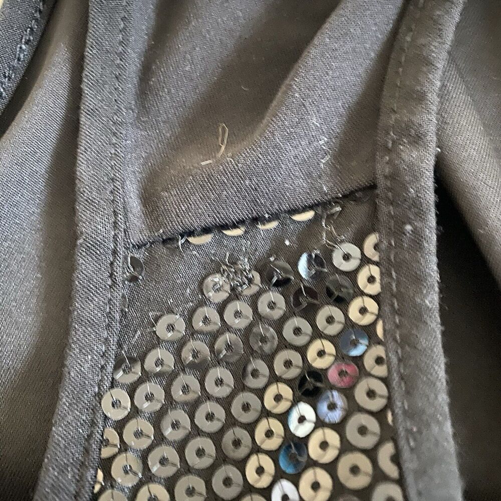 Covington Womens Black Sleeveless tank top Al Over Front Sequins Size Small - Picture 7 of 11